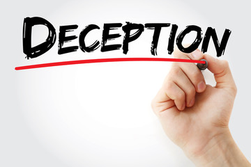 Hand writing Deception with marker, business concept