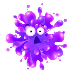 Violet splash scared face vector violet character