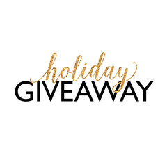 Golden Holiday Giveaway vector sign at white background