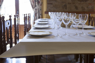 Rustic restaurant tables, Spain