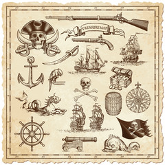 Treasure map vector illustrations - 112831066