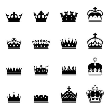 Vector Crown Icons Set