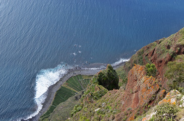 View down from Cabo Girao in Madeira, Portugal