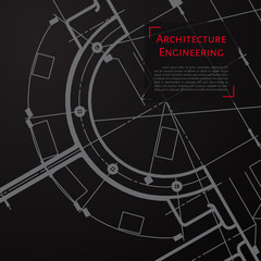 Vector technical blueprint of mechanism