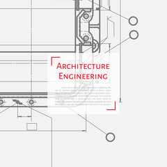 Vector technical blueprint of mechanism