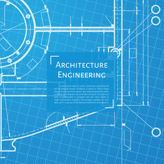 Vector technical blueprint of mechanism