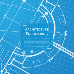 Vector technical blueprint of mechanism