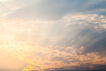 colorful dramatic sky with cloud at sunset