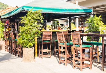 Street cafe tables and chairs