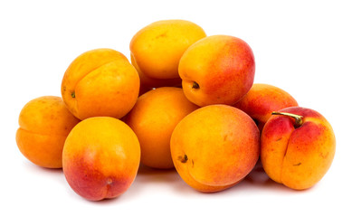 Ripe Apricots Isolated on White Background