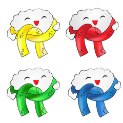 Clouds with a wool scarfs