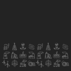 Fototapeta premium Energy Ecology and Pollution Vector set of icons