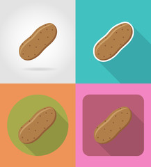 potatoes vegetable flat icons with the shadow vector illustratio