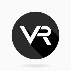 Fine Vector Flat Icon With VR Logo