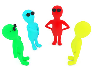 3d people talking on white background