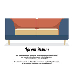 Modern Sofa Vintage Style Vector Illustration.