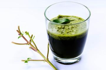 Green smoothie with basil