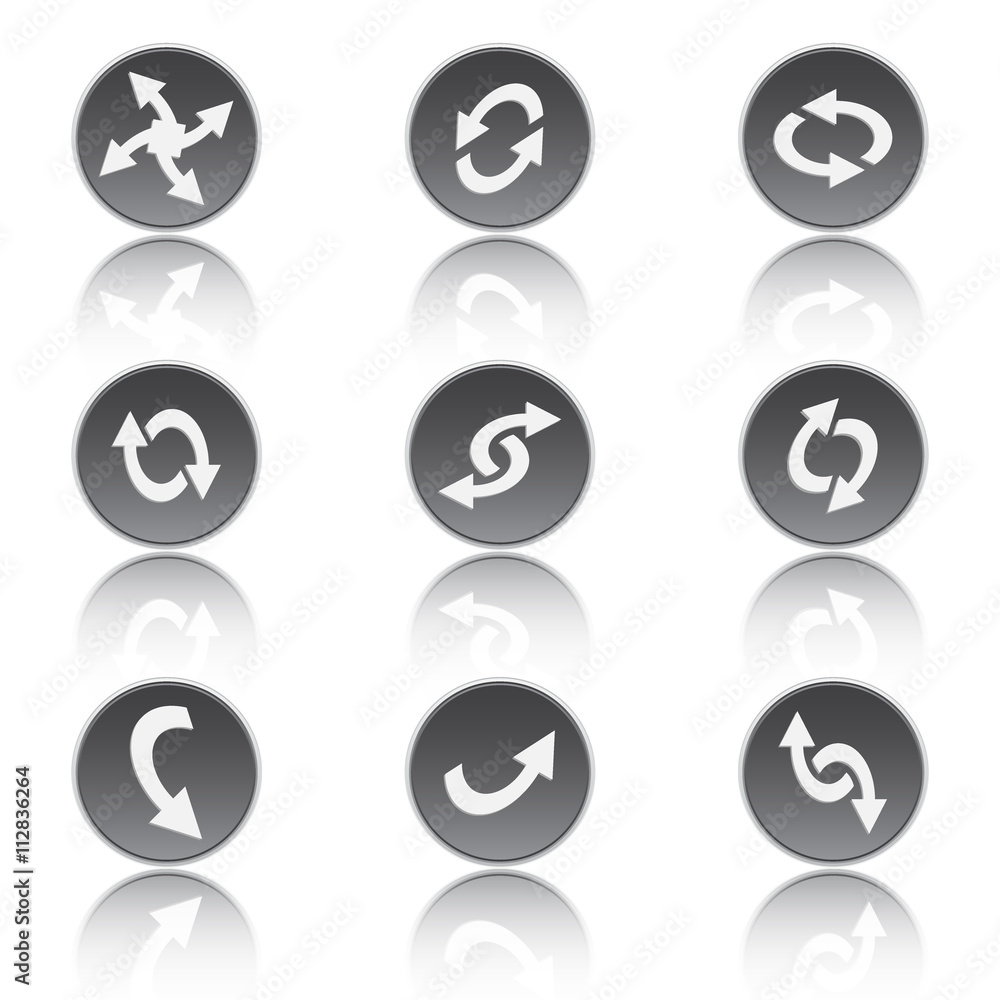 Poster set of abstract vector icons - activity arrows