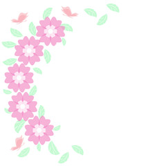 Vector illustration of a floral decoration with butterflies,, decorazione floreale vettoriale con farfalle © rosangelaincusci