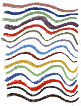 wavy color  lines with soft pastel crayons