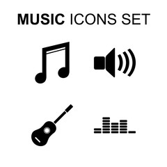 Music icons set. Vector illustration