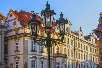 Fototapeta premium Prague houses, Czech Republic. Old Town, Staromestska square