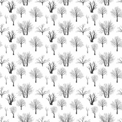 Pattern with Trees Silhouettes