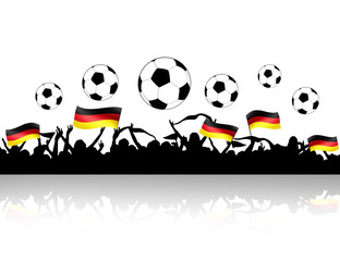 Fototapeta premium Fußballfans mit Deutscher Flagge