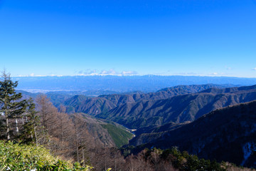 Naklejka premium Southern Japan Alps view from Mt.Ena in Nagano and Gifu, Japan