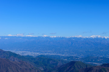Fototapeta premium Southern Japan Alps view from Mt.Ena in Nagano and Gifu, Japan