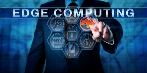 Business Person Touching EDGE COMPUTING