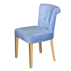 Blue textile modern chair isolated
