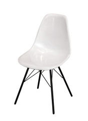 White plastic modern chair isolated