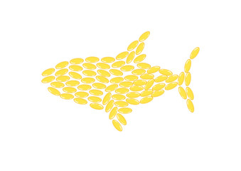 fish oil fish vector , omega 3 product - obrazy, fototapety, plakaty