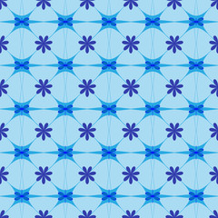 Flower blue seamless pattern. Fashion graphic background design. Modern stylish abstract texture. Colorful template for prints, textiles, wrapping, wallpaper, website etc. VECTOR illustration
