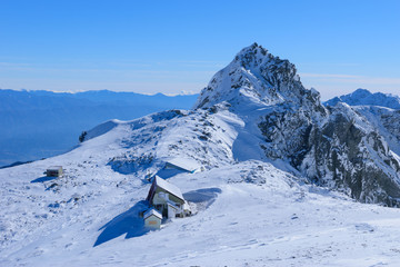 Mt.Hoken at the Central Japan Alps in winter in Nagano, Japan