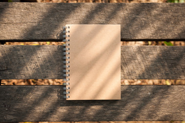 Notepad on wood table