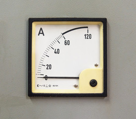 Old analog ammeter gauges.
