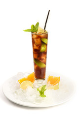 Mojito cocktail with lime and mint