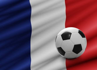 Fototapeta premium Soccer ball on France flag