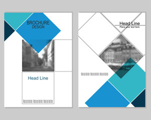 Vector brochure cover templates with blurred cityscape. Business brochure cover design. EPS 10. Mesh background.
