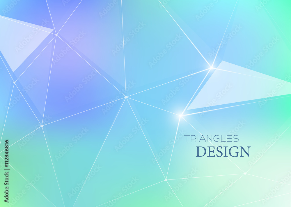 Wall mural abstract vector background with triangles and lines, creative business cards