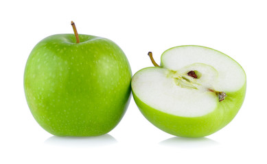 green apple on white background