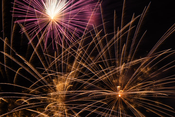 Close up fire work, Colourful fire work for background