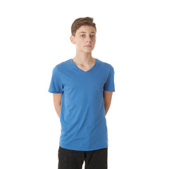 Cute teenager boy over white isolated background