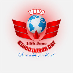 Background for World blood donor day, event, June 14th; Vector illustration