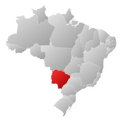 Obraz premium Map - Brazil, Mato Grosso do Sul