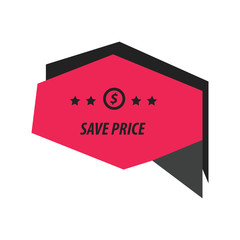 origami Label black, pink