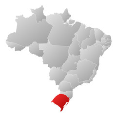 Map - Brazil, Rio Grande do Sul