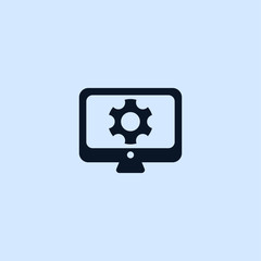 monitor and gear icon